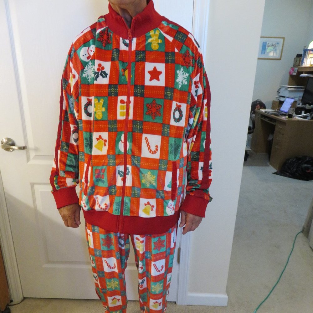 Christmas Tracksuit 2 pc. Set Velour Jacket & Pants Jogger